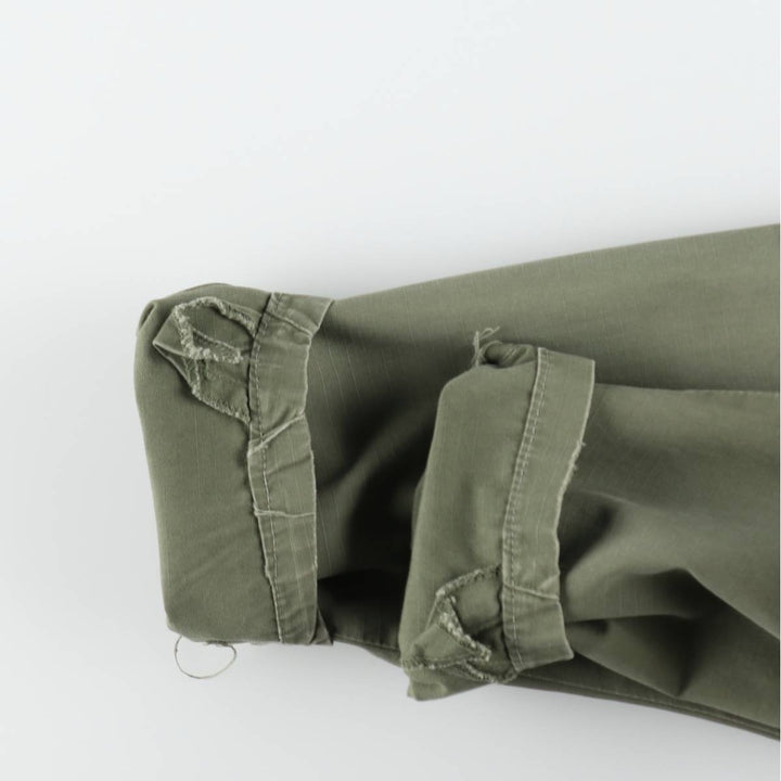 1960'S US Military Issue Jungle Fatigue Ripstop Military Jacket, Made in USA, Large-Short (Equivalent to Men's Size L) unclear Khaki type Vintage Second Hand