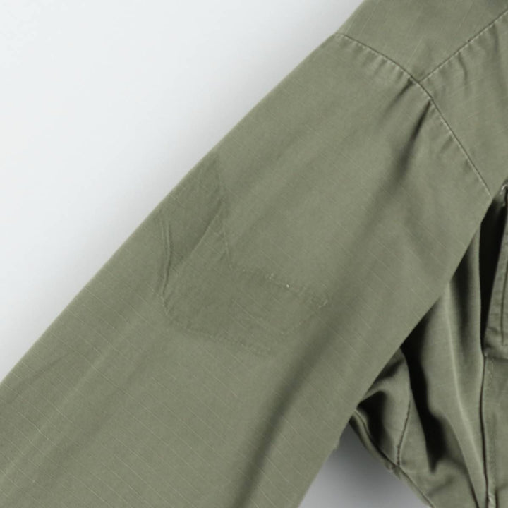 1960'S US Military Issue Jungle Fatigue Ripstop Military Jacket, Made in USA, Large-Short (Equivalent to Men's Size L) unclear Khaki type Vintage Second Hand