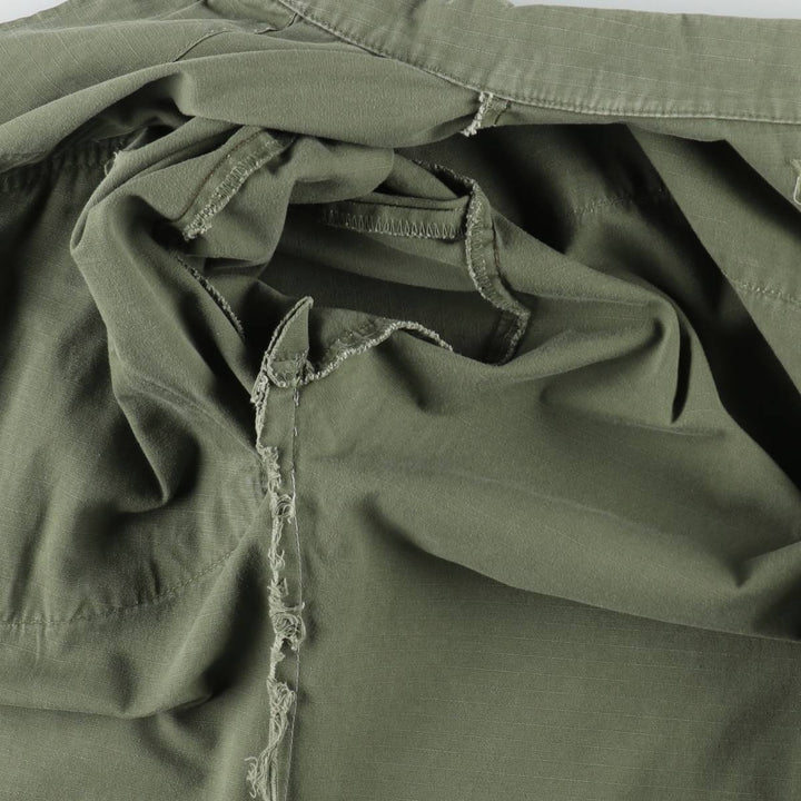 1960'S US Military Issue Jungle Fatigue Ripstop Military Jacket, Made in USA, Large-Short (Equivalent to Men's Size L) unclear Khaki type Vintage Second Hand