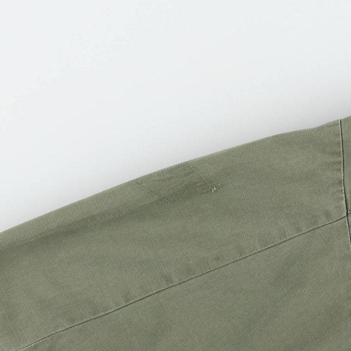 1960'S US Military Issue Jungle Fatigue Ripstop Military Jacket, Made in USA, Large-Short (Equivalent to Men's Size L) unclear Khaki type Vintage Second Hand