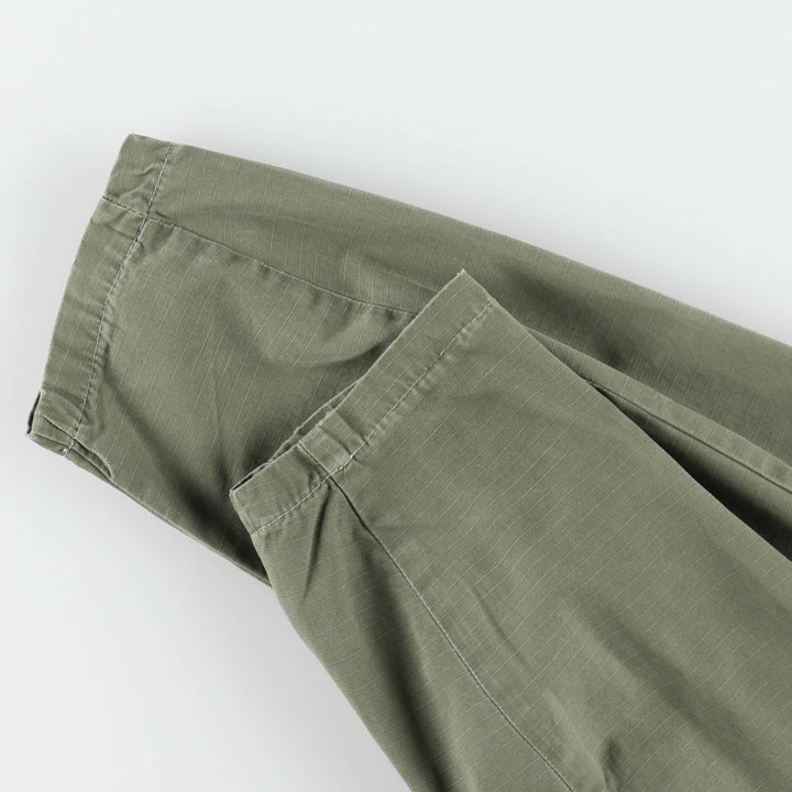 1960'S US Military Issue Jungle Fatigue Ripstop Military Jacket, Made in USA, Large-Short (Equivalent to Men's Size L) unclear Khaki type Vintage Second Hand