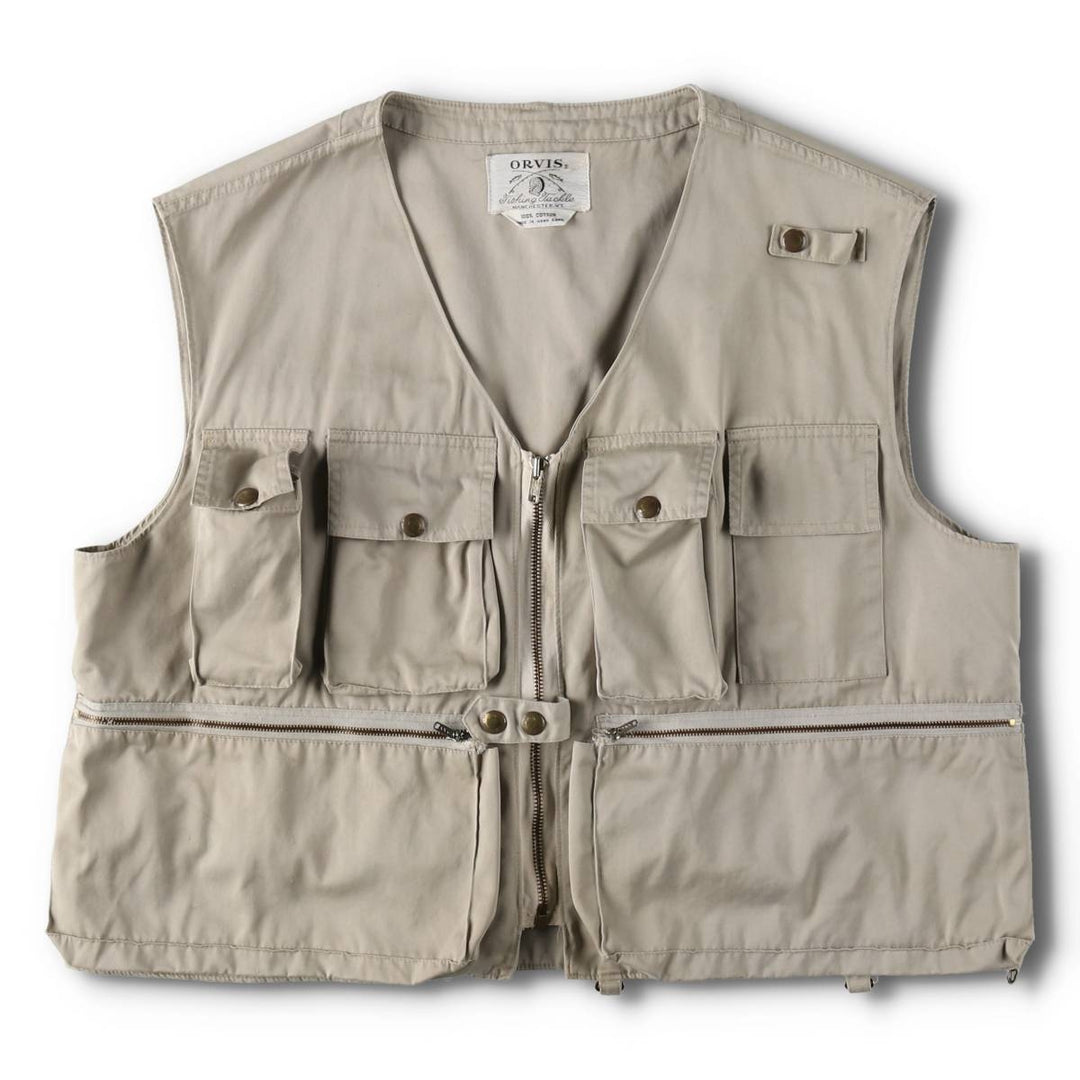 1960'S Orvis Fishing Vest, Men's Size L (approx.), Vintage cotton Beige type Vintage Second Hand