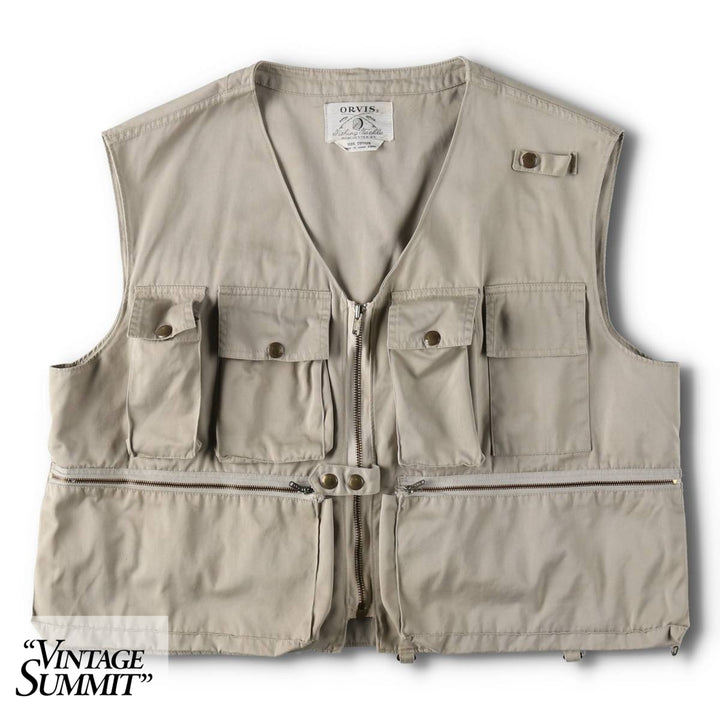 1960'S Orvis Fishing Vest, Men's Size L (approx.), Vintage cotton Beige type Vintage Second Hand