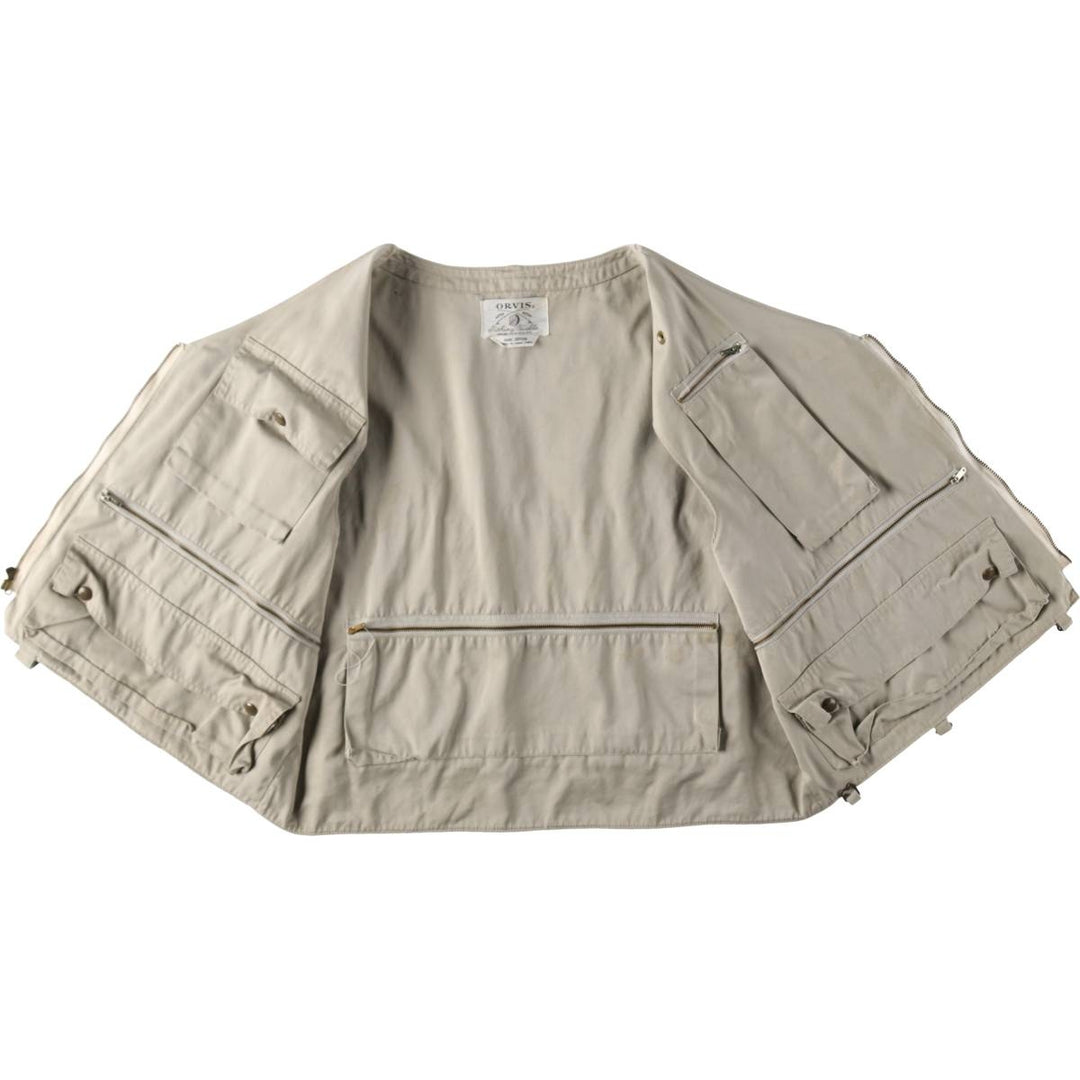 1960'S Orvis Fishing Vest, Men's Size L (approx.), Vintage cotton Beige type Vintage Second Hand