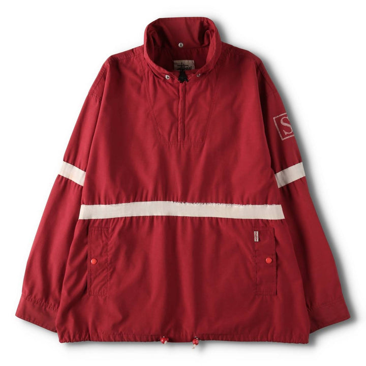 90'S Stussy Outer Gear Anorak Jacket, Made in USA, Men's Size XL (approx.), Vintage Nylon burgundy type Vintage Second Hand