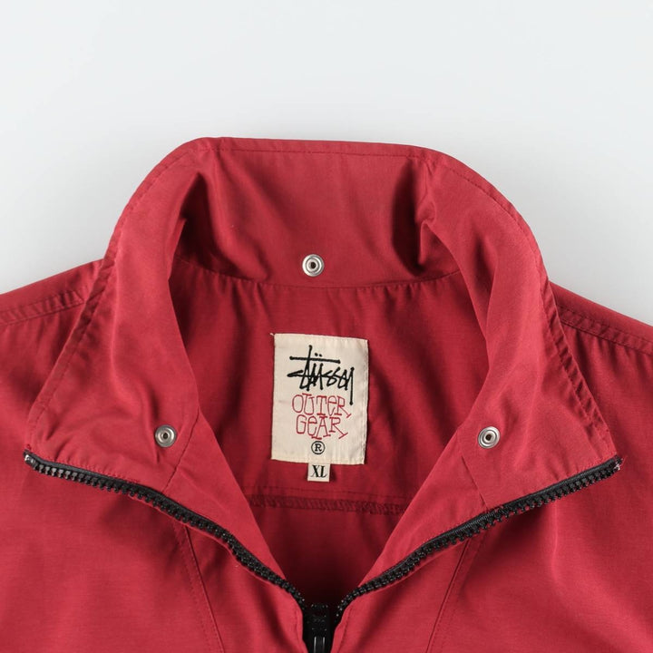 90'S Stussy Outer Gear Anorak Jacket, Made in USA, Men's Size XL (approx.), Vintage Nylon burgundy type Vintage Second Hand