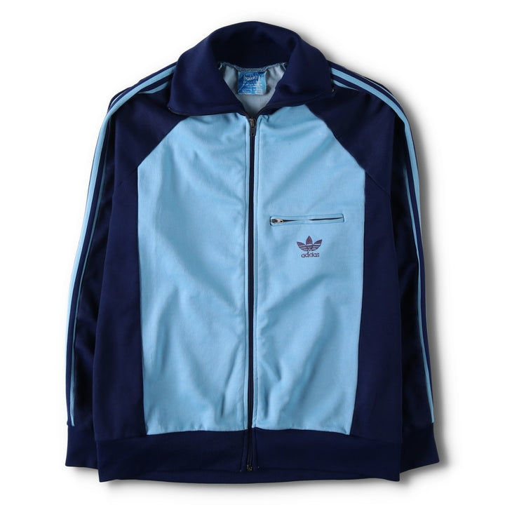 1970'S Adidas VENTEX Track Jacket, Made in France, Men's Size M (approx.), Vintage polyester Blue type light blue Vintage Second Hand