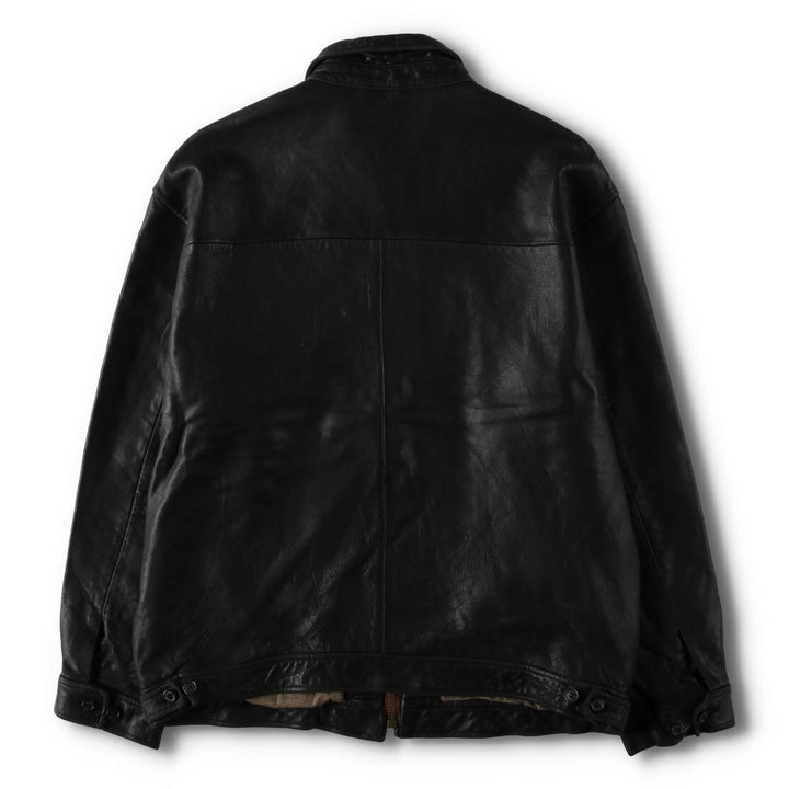 Ralph Lauren POLO by Ralph Lauren Swing Top Leather Blouson, Men's Size L (approx.) genuine leather black type Vintage Second Hand