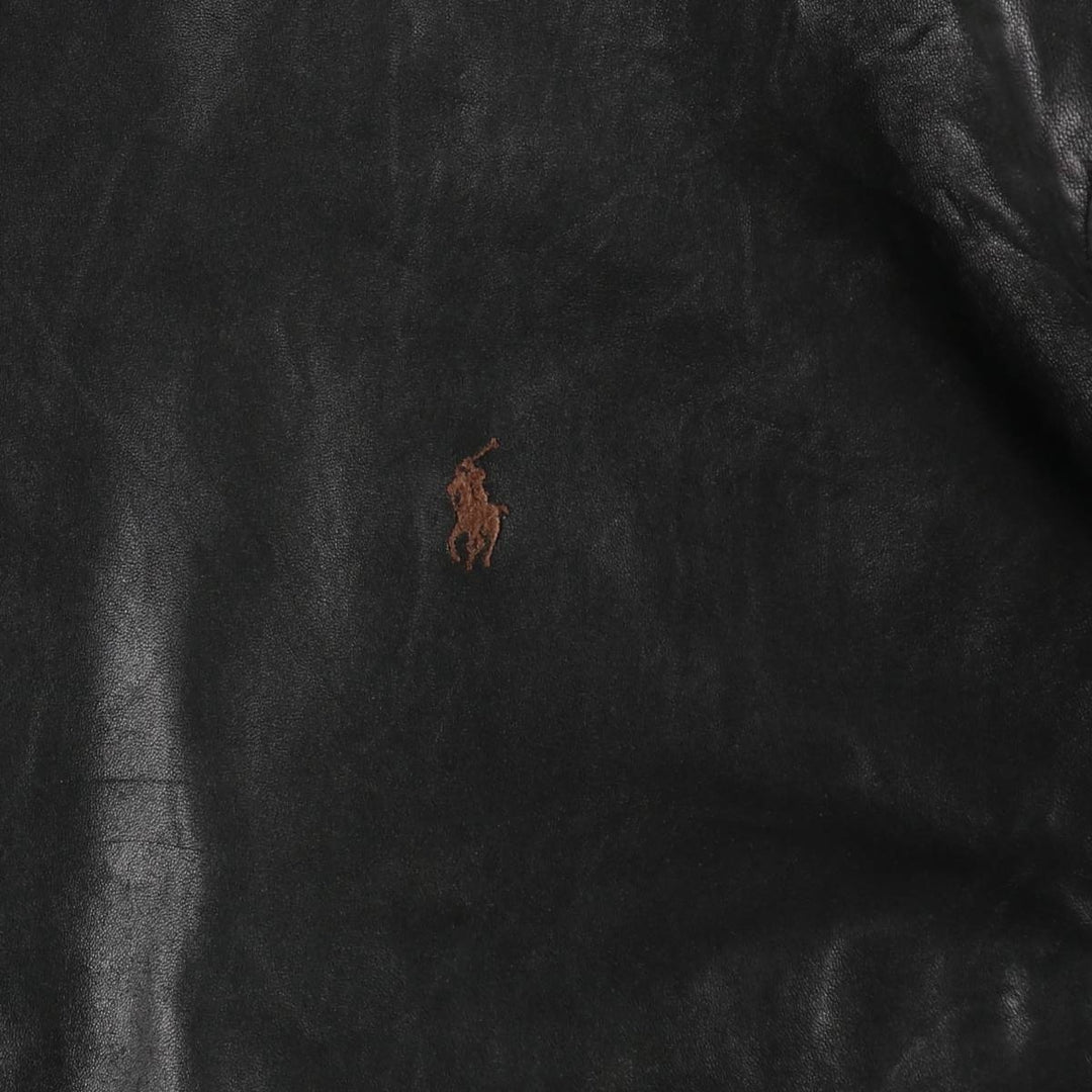 Ralph Lauren POLO by Ralph Lauren Swing Top Leather Blouson, Men's Size L (approx.) genuine leather black type Vintage Second Hand