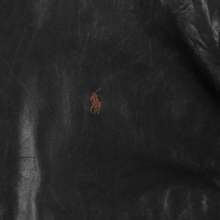 Ralph Lauren POLO by Ralph Lauren Swing Top Leather Blouson, Men's Size L (approx.) genuine leather black type Vintage Second Hand