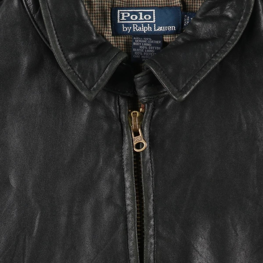 Ralph Lauren POLO by Ralph Lauren Swing Top Leather Blouson, Men's Size L (approx.) genuine leather black type Vintage Second Hand