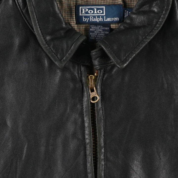 Ralph Lauren POLO by Ralph Lauren Swing Top Leather Blouson, Men's Size L (approx.) genuine leather black type Vintage Second Hand