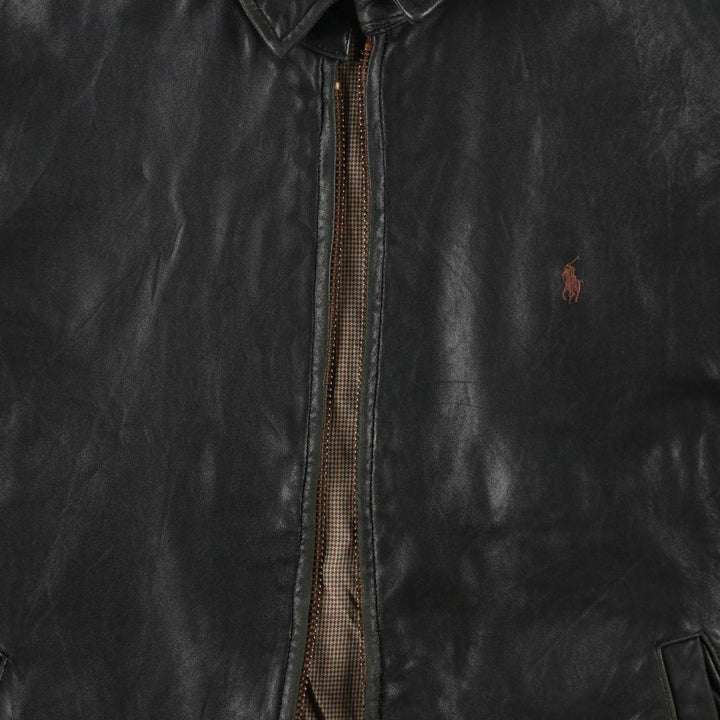 Ralph Lauren POLO by Ralph Lauren Swing Top Leather Blouson, Men's Size L (approx.) genuine leather black type Vintage Second Hand