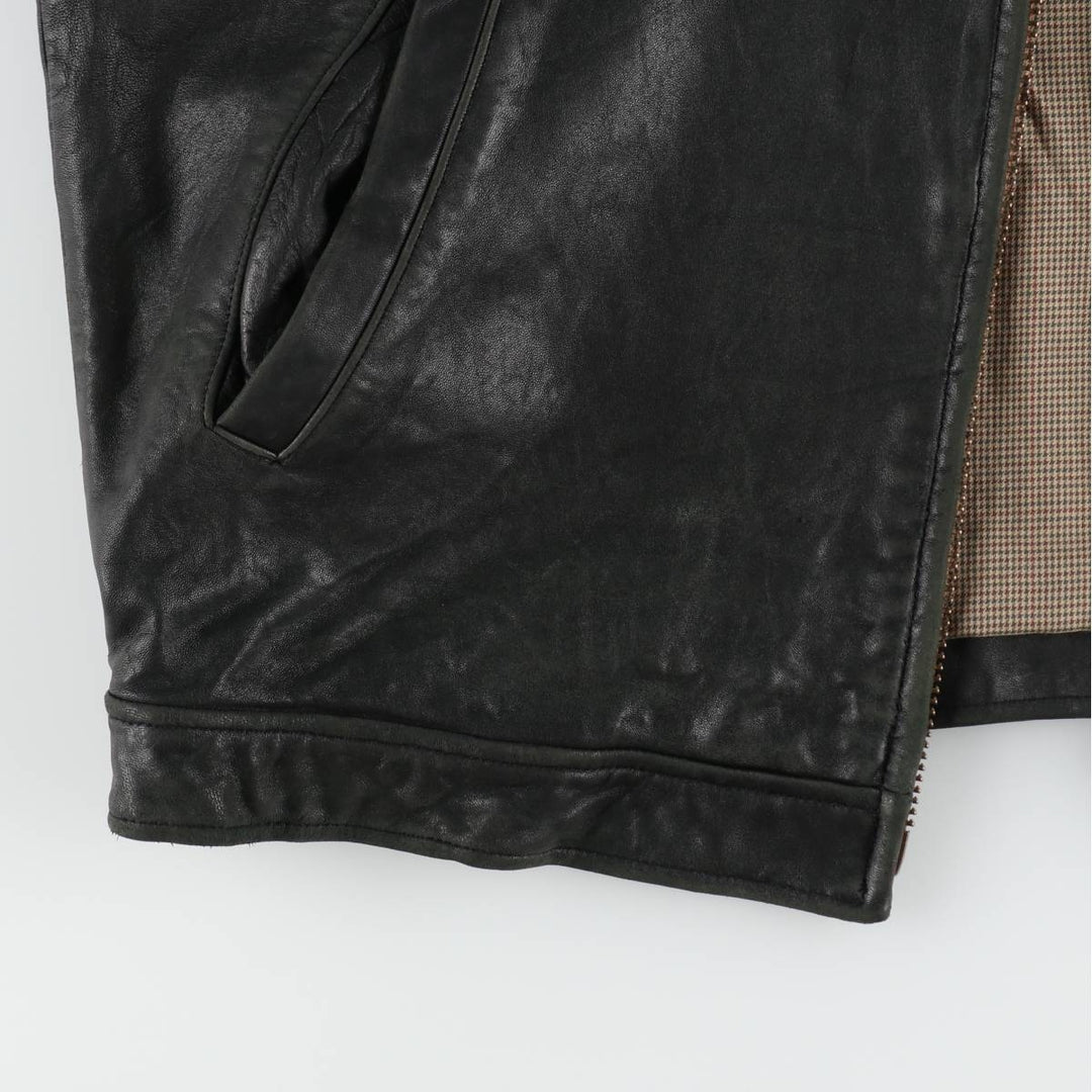 Ralph Lauren POLO by Ralph Lauren Swing Top Leather Blouson, Men's Size L (approx.) genuine leather black type Vintage Second Hand