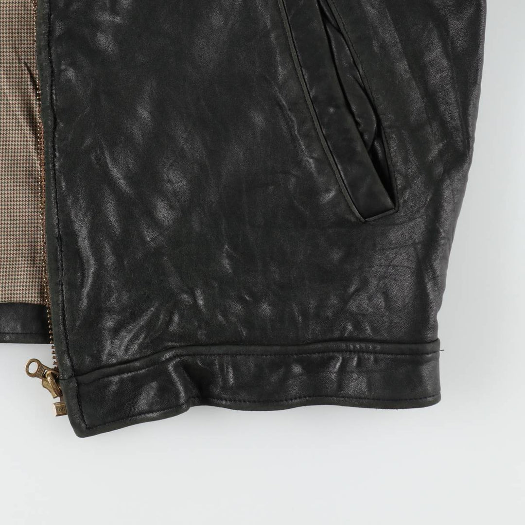 Ralph Lauren POLO by Ralph Lauren Swing Top Leather Blouson, Men's Size L (approx.) genuine leather black type Vintage Second Hand