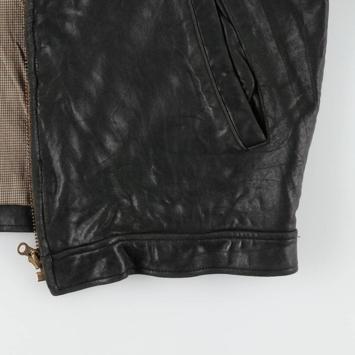 Ralph Lauren POLO by Ralph Lauren Swing Top Leather Blouson, Men's Size L (approx.) genuine leather black type Vintage Second Hand
