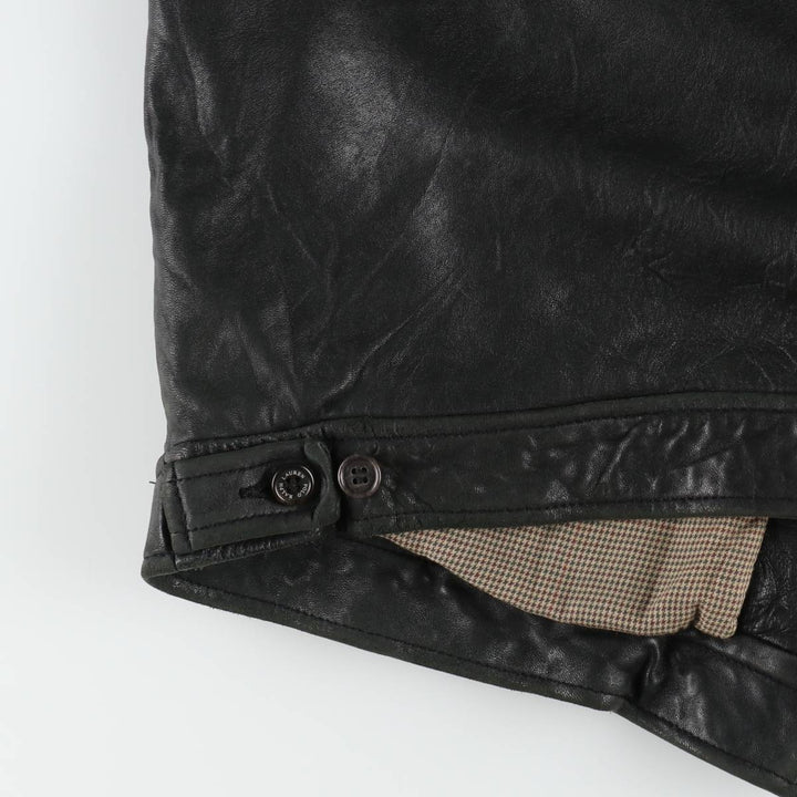 Ralph Lauren POLO by Ralph Lauren Swing Top Leather Blouson, Men's Size L (approx.) genuine leather black type Vintage Second Hand