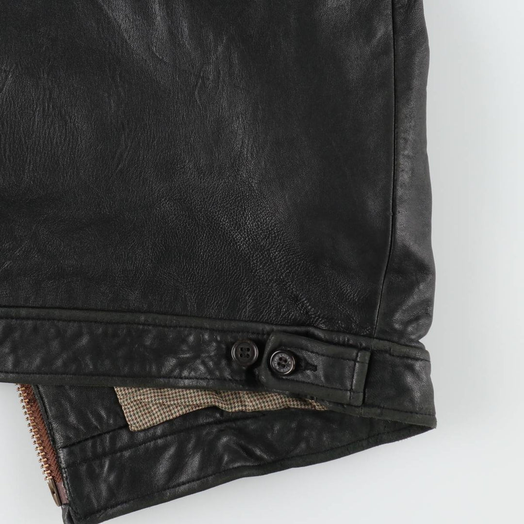 Ralph Lauren POLO by Ralph Lauren Swing Top Leather Blouson, Men's Size L (approx.) genuine leather black type Vintage Second Hand