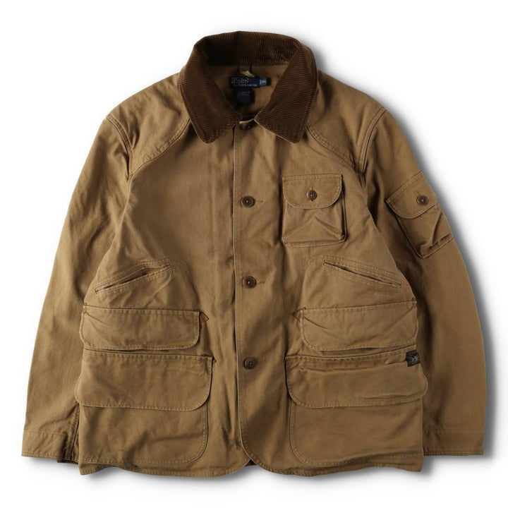 Ralph Lauren POLO by Ralph Lauren Duck Hunting Jacket, Men's Size XL (approx.) cotton beige type brown Vintage Second Hand