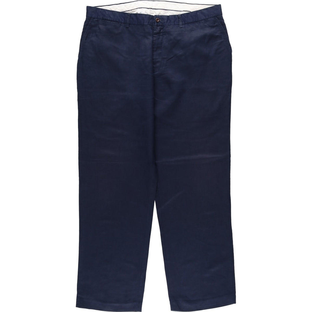 Ralph Lauren POLO by Ralph Lauren PRESTON FIT Linen Pants/Slacks, Men's Size W37 (approx.) linen navy blue type Vintage Second Hand