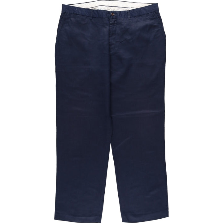 Ralph Lauren POLO by Ralph Lauren PRESTON FIT Linen Pants/Slacks, Men's Size W37 (approx.) linen navy blue type Vintage Second Hand