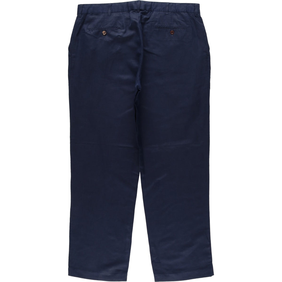 Ralph Lauren POLO by Ralph Lauren PRESTON FIT Linen Pants/Slacks, Men's Size W37 (approx.) linen navy blue type Vintage Second Hand