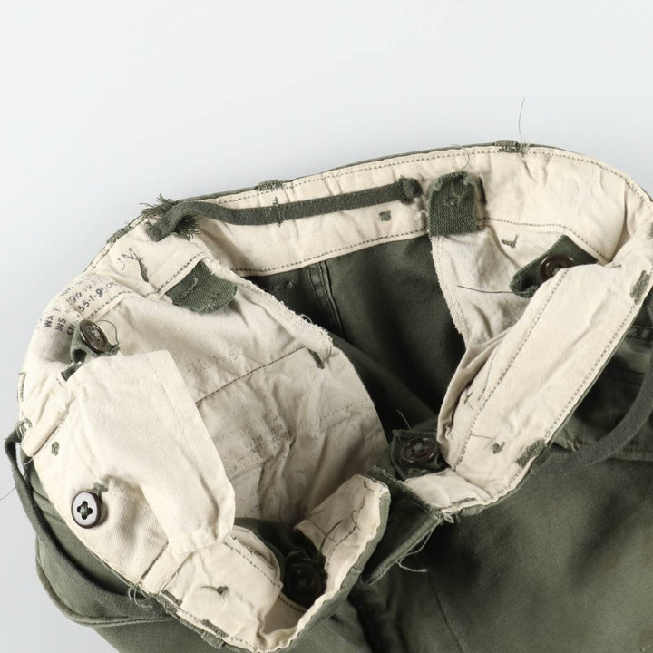 1950'S US Military Issue M-51 Military Cargo Pants, Regular Medium, Men's W34 equivalent, Vintage unclear Khaki type Vintage Second Hand