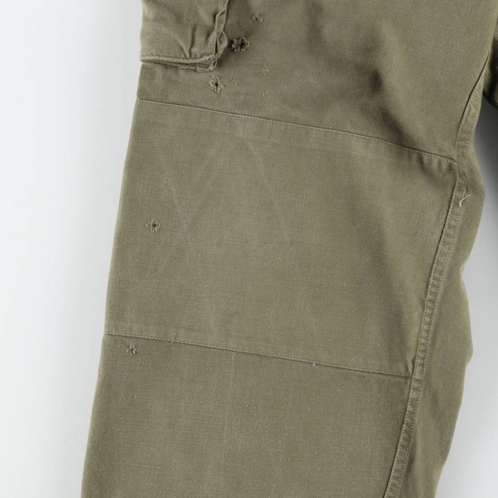French Army M-47 Early Model Double Knee Military Cargo Pants, Men's Size W36 (approx.), Vintage unclear Khaki type Vintage Second Hand