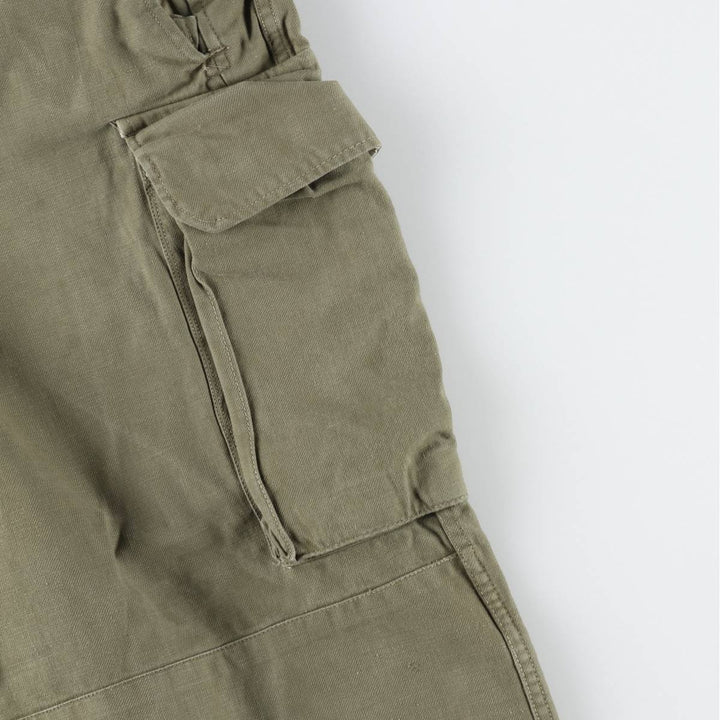 French Army M-47 Early Model Double Knee Military Cargo Pants, Men's Size W36 (approx.), Vintage unclear Khaki type Vintage Second Hand