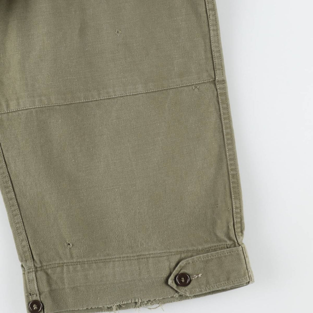 French Army M-47 Early Model Double Knee Military Cargo Pants, Men's Size W36 (approx.), Vintage unclear Khaki type Vintage Second Hand