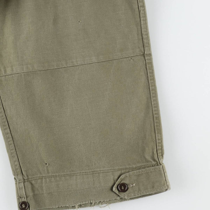 French Army M-47 Early Model Double Knee Military Cargo Pants, Men's Size W36 (approx.), Vintage unclear Khaki type Vintage Second Hand