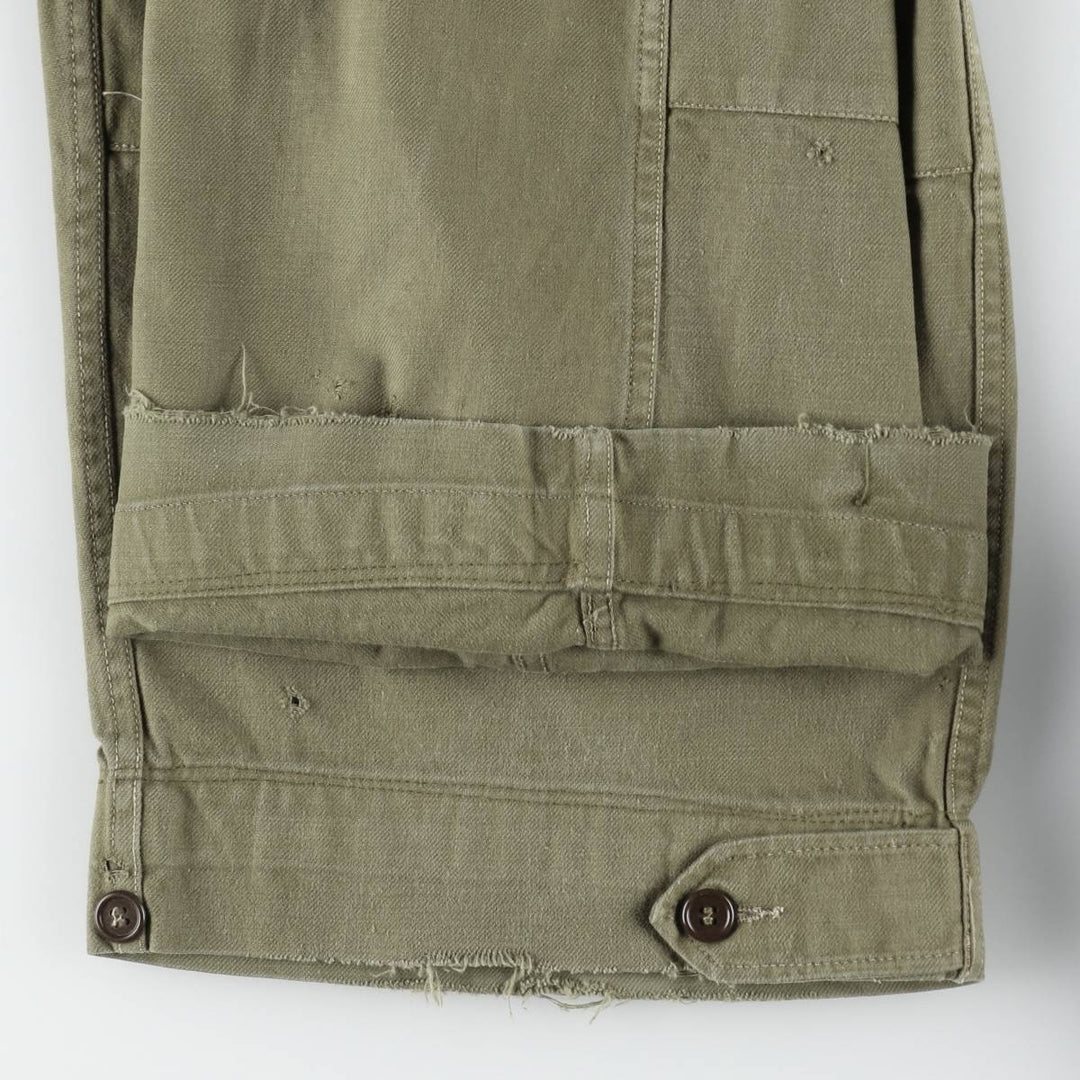 French Army M-47 Early Model Double Knee Military Cargo Pants, Men's Size W36 (approx.), Vintage unclear Khaki type Vintage Second Hand