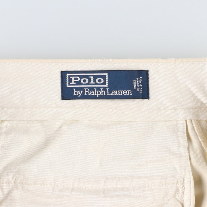 Ralph Lauren POLO by Ralph Lauren Two-Pleat Silk x Cotton Slacks Pants, Men's Size W33 (approx.) silk ivory Vintage Second Hand