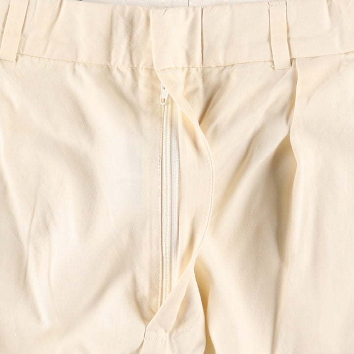 Ralph Lauren POLO by Ralph Lauren Two-Pleat Silk x Cotton Slacks Pants, Men's Size W33 (approx.) silk ivory Vintage Second Hand