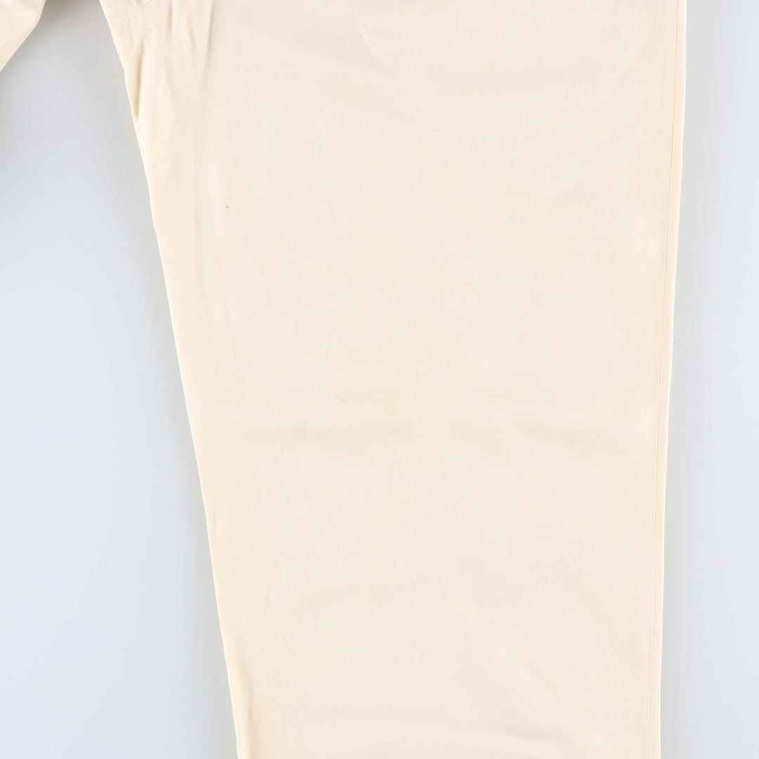 Ralph Lauren POLO by Ralph Lauren Two-Pleat Silk x Cotton Slacks Pants, Men's Size W33 (approx.) silk ivory Vintage Second Hand