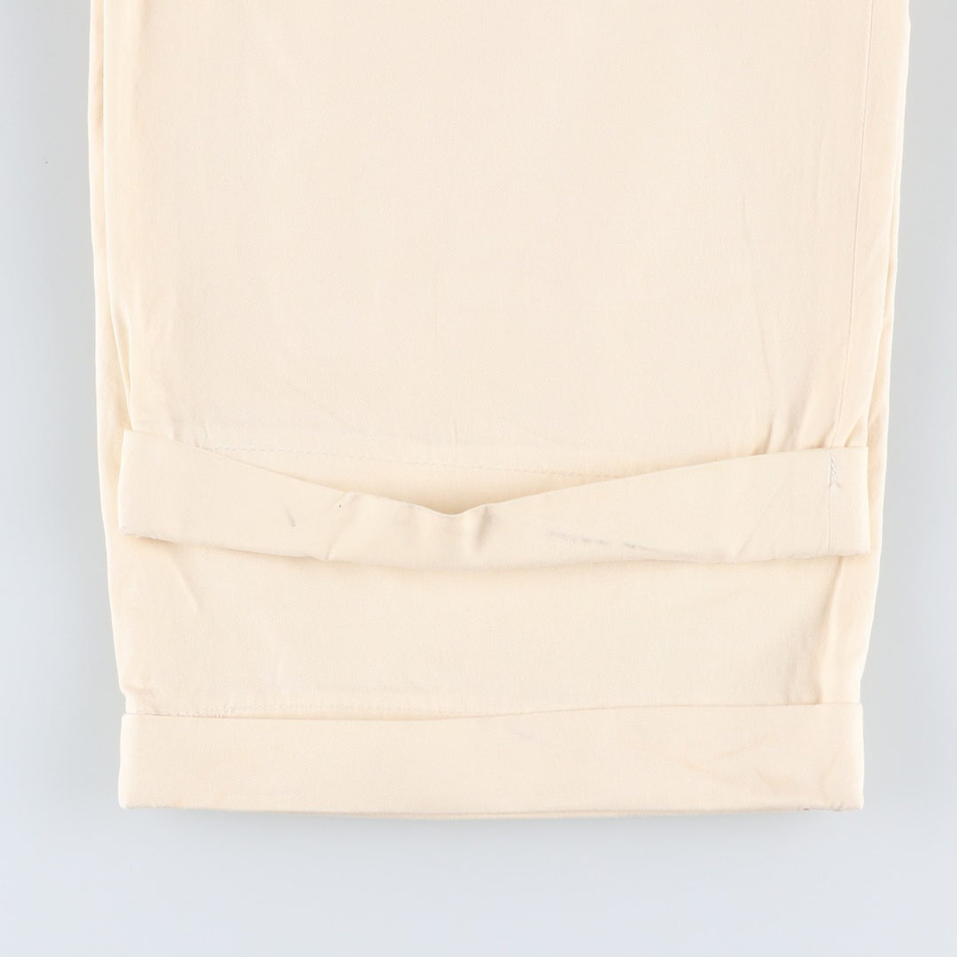 Ralph Lauren POLO by Ralph Lauren Two-Pleat Silk x Cotton Slacks Pants, Men's Size W33 (approx.) silk ivory Vintage Second Hand