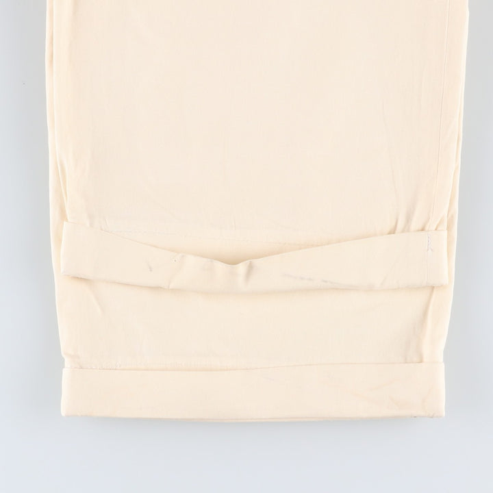 Ralph Lauren POLO by Ralph Lauren Two-Pleat Silk x Cotton Slacks Pants, Men's Size W33 (approx.) silk ivory Vintage Second Hand