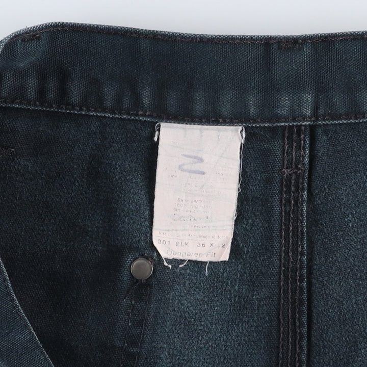 Carhartt Dungaree Fit Double Knee Duck Painter Pants Men's W36 cotton black type Vintage Second Hand