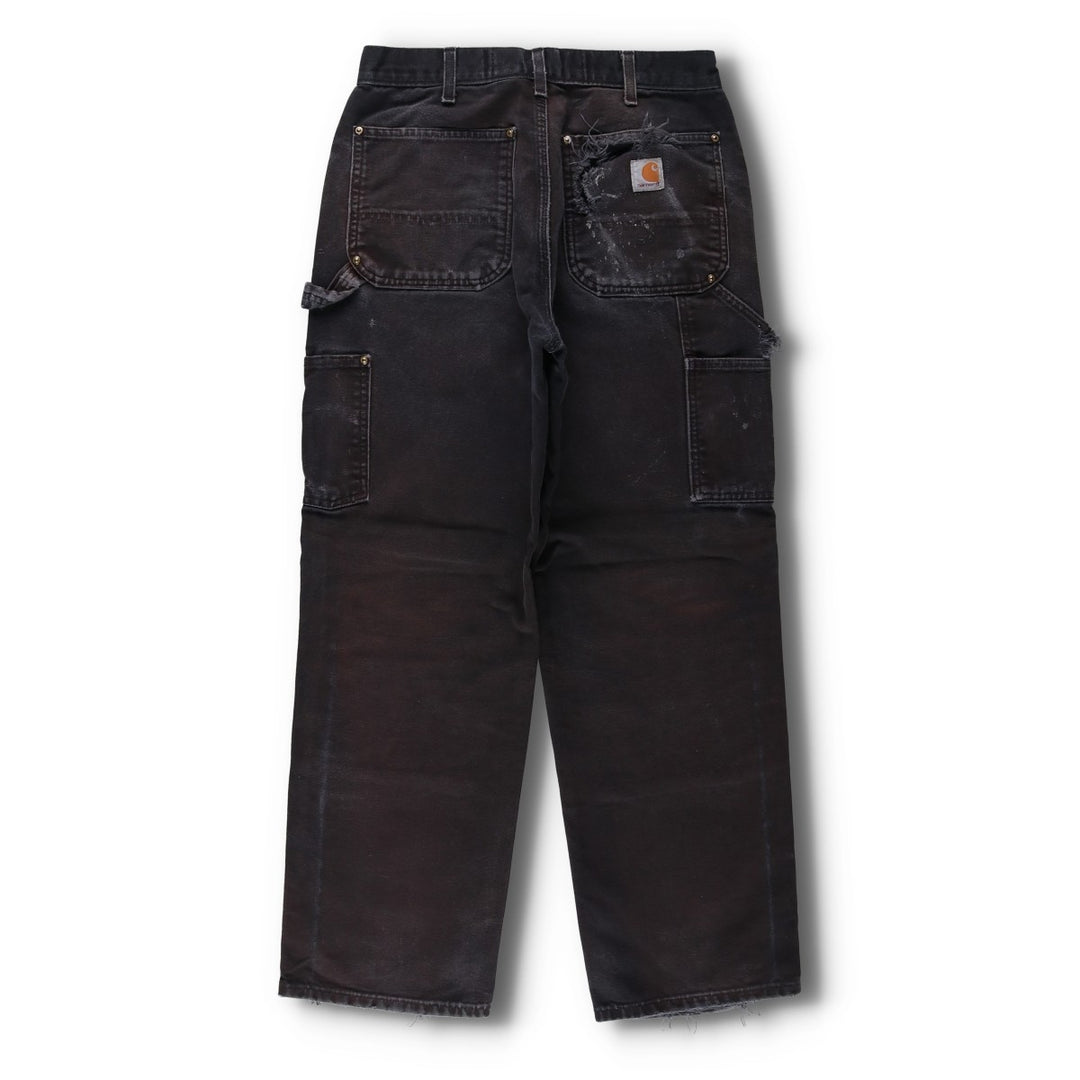 Carhartt Loose Fit Double Knee Duck Painter Pants, Made in USA, Men's, W31 equivalent cotton black type Vintage Second Hand