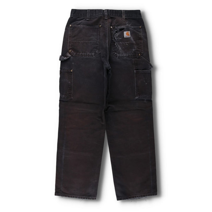Carhartt Loose Fit Double Knee Duck Painter Pants, Made in USA, Men's, W31 equivalent cotton black type Vintage Second Hand