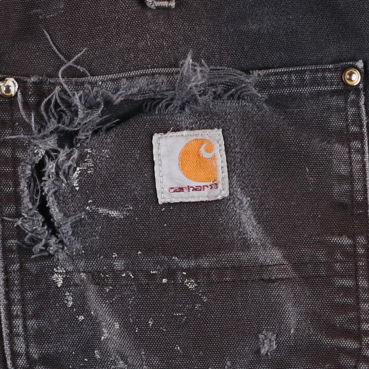 Carhartt Loose Fit Double Knee Duck Painter Pants, Made in USA, Men's, W31 equivalent cotton black type Vintage Second Hand
