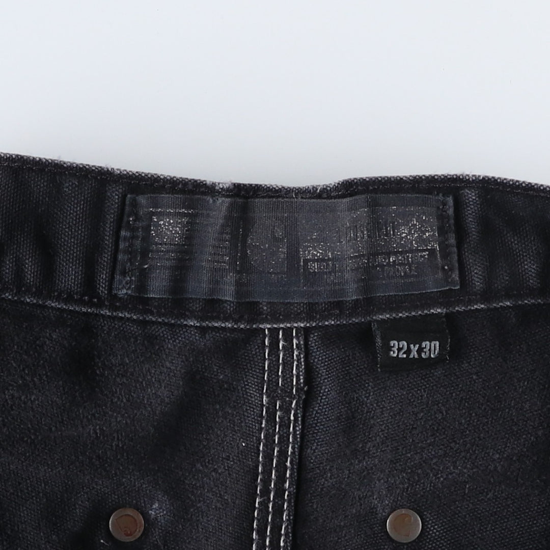 Carhartt Loose Fit Double Knee Duck Painter Pants, Made in USA, Men's, W31 equivalent cotton black type Vintage Second Hand