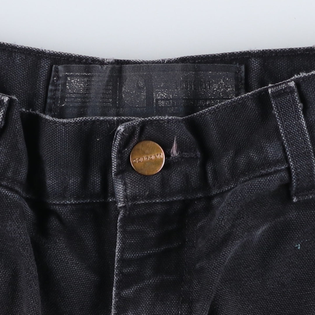 Carhartt Loose Fit Double Knee Duck Painter Pants, Made in USA, Men's, W31 equivalent cotton black type Vintage Second Hand