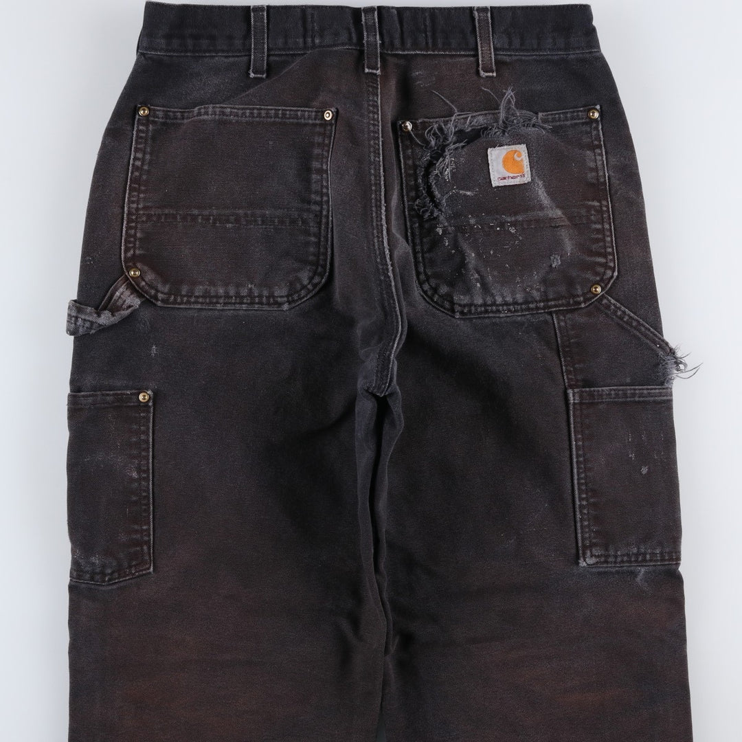 Carhartt Loose Fit Double Knee Duck Painter Pants, Made in USA, Men's, W31 equivalent cotton black type Vintage Second Hand