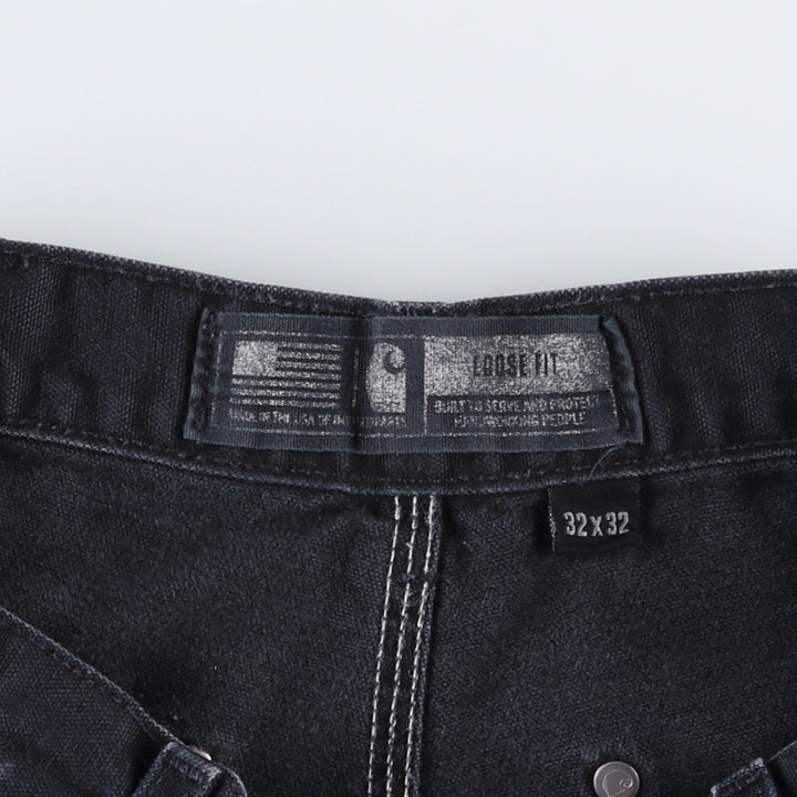 Carhartt Loose Original Fit Double Knee Duck Painter Pants, Made in USA, Men's W30 (approx.) cotton black type Vintage Second Hand