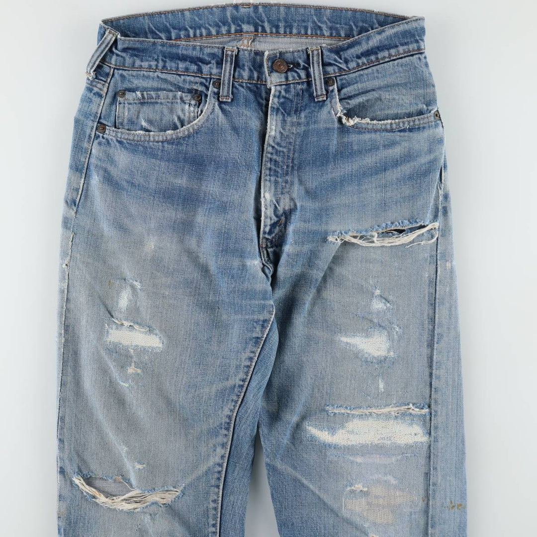 1970'S Levi's 505 66 Pre-facelift Tapered Denim Pants, Men's W31 (approx.), Vintage unclear blue type Vintage Second Hand