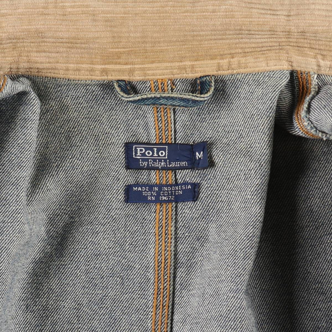 Ralph Lauren POLO by Ralph Lauren denim jacket (men's size M equivalent) cotton blue type Vintage Second Hand