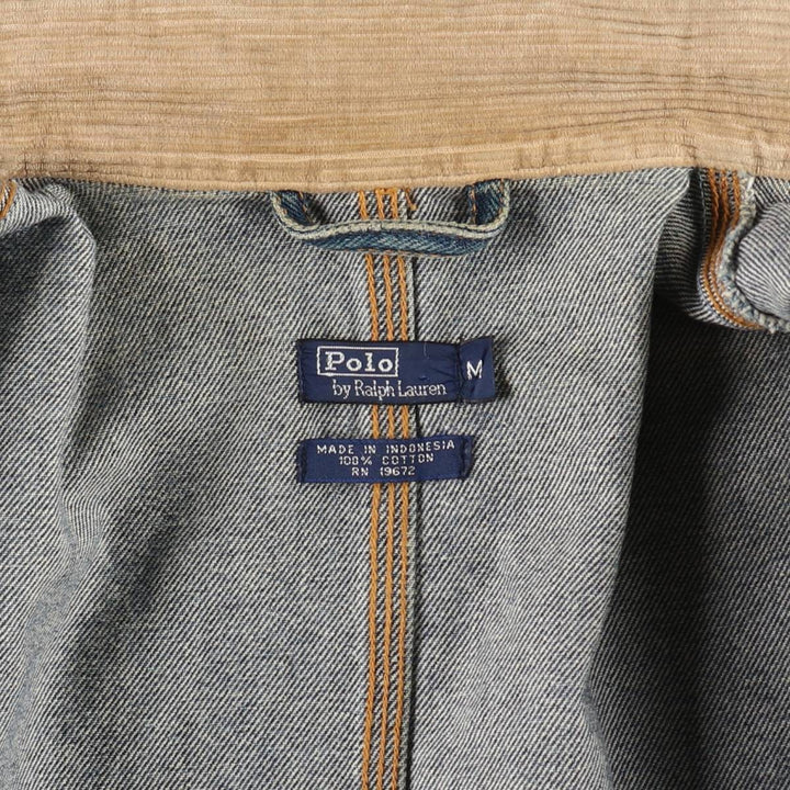 Ralph Lauren POLO by Ralph Lauren denim jacket (men's size M equivalent) cotton blue type Vintage Second Hand