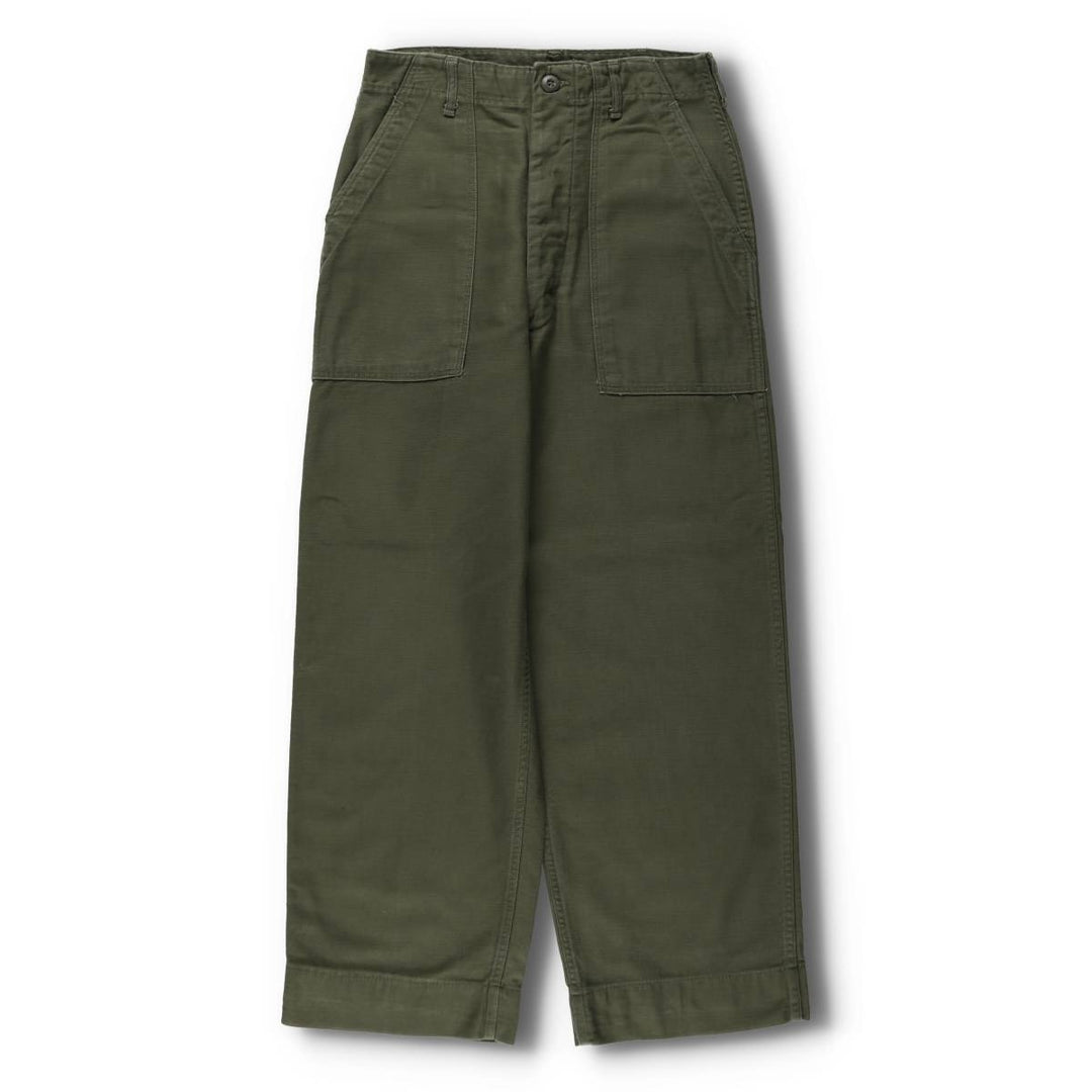 1960s-1970'S US Military Issue Baker Pants, Made in USA, Size 30x31 (Men's W28 equivalent), Vintage cotton Khaki type Vintage Second Hand