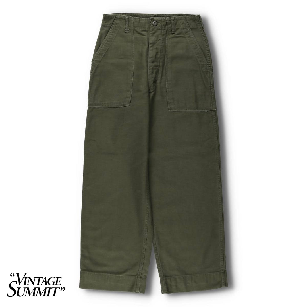 1960s-1970'S US Military Issue Baker Pants, Made in USA, Size 30x31 (Men's W28 equivalent), Vintage cotton Khaki type Vintage Second Hand